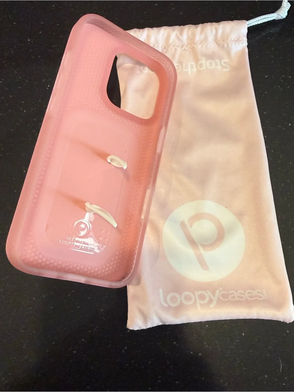 Loopy Case Pink iPhone 16 pro with Hand Strap - Compatible Cell Accessory